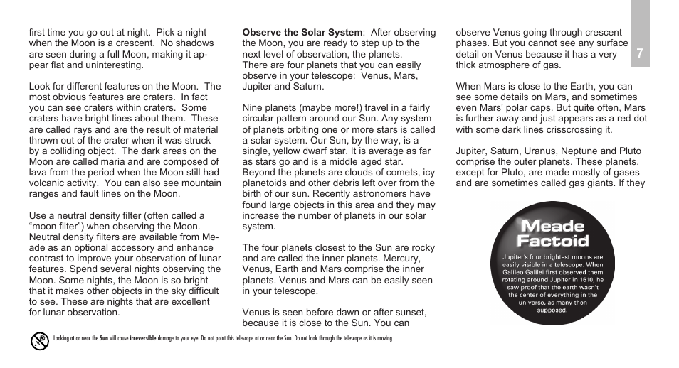 Meade Instruments Infinity 80, 90 and 102mm Refractor User Manual | Page 9 / 20