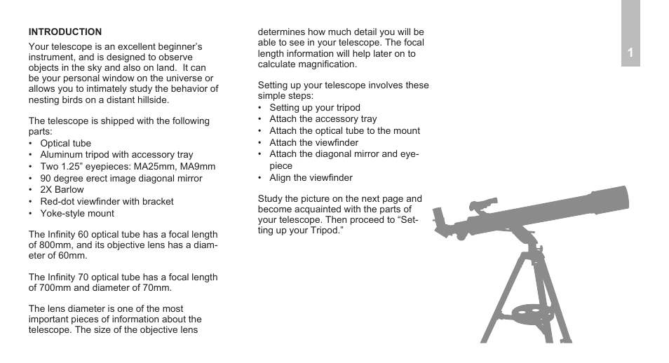 Meade Instruments Infinity 70AZ User Manual | Page 3 / 20