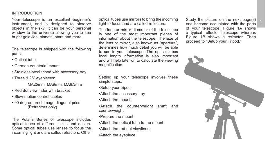 Meade Instruments Polaris Series User Manual | Page 3 / 28