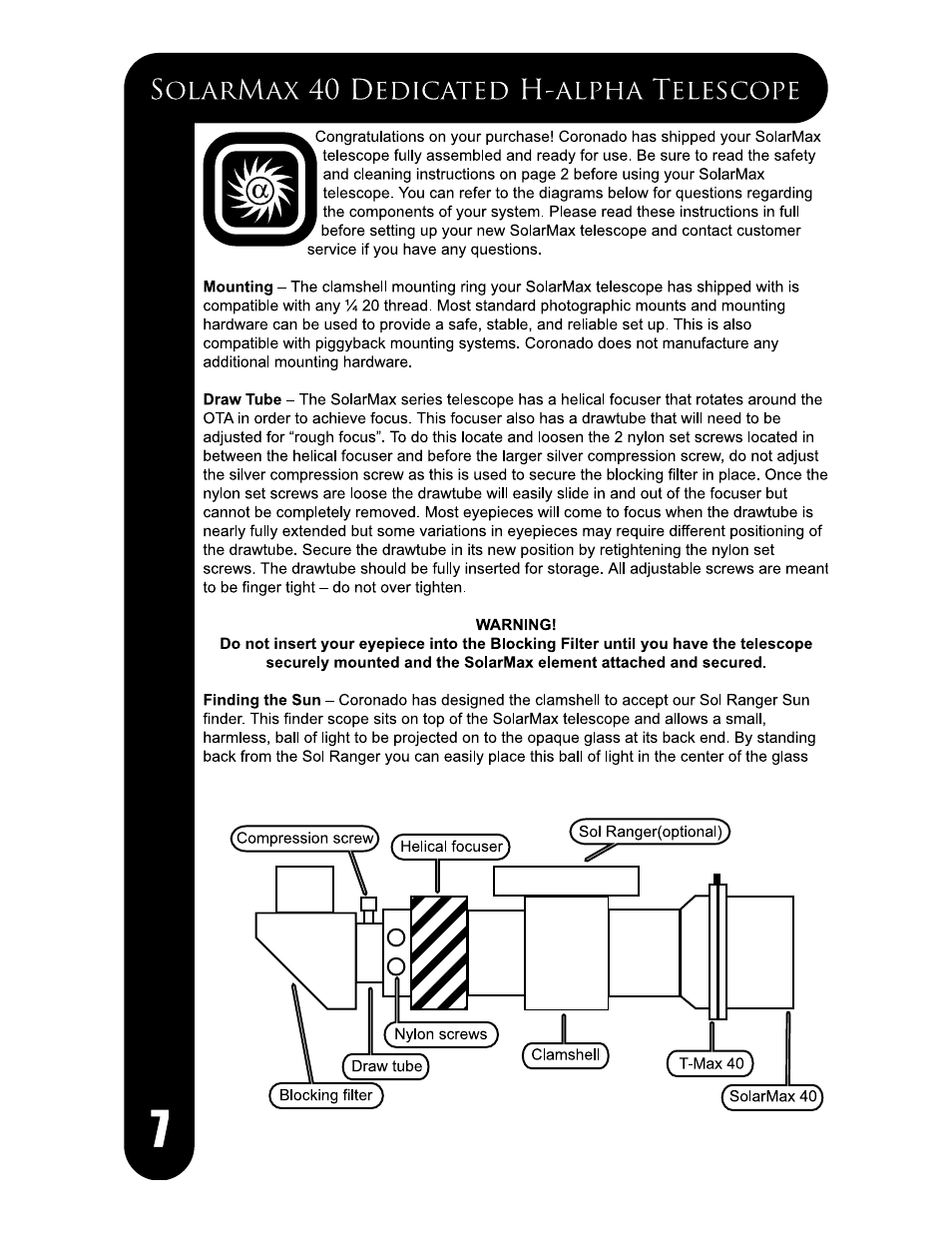 Meade Instruments Coronado SolarMax Series User Manual | Page 10 / 24