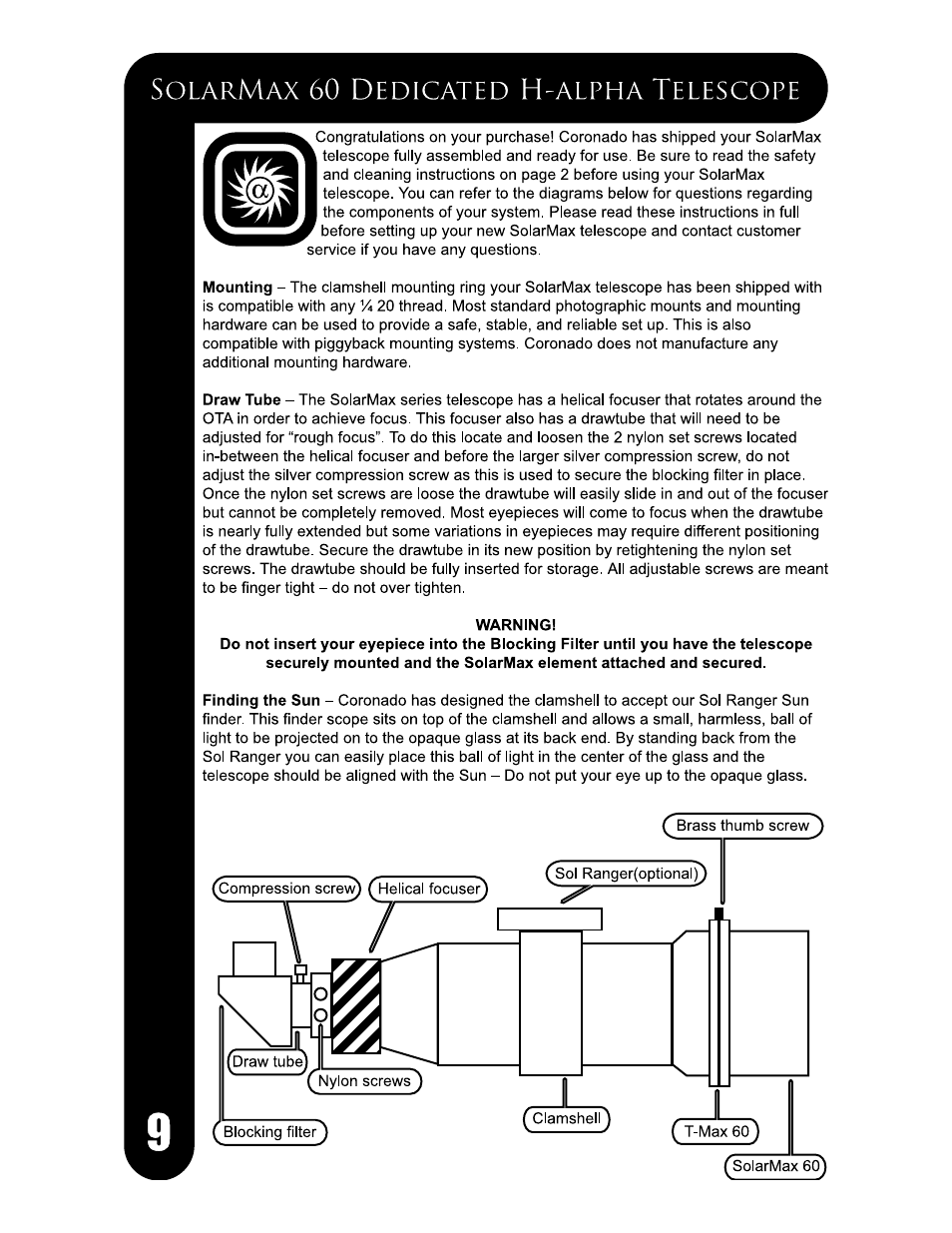 Meade Instruments Coronado SolarMax Series User Manual | Page 12 / 24