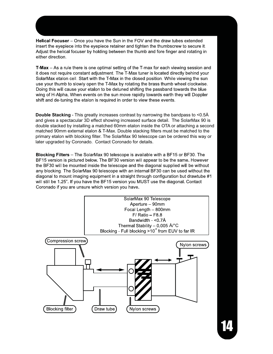 Meade Instruments Coronado SolarMax Series User Manual | Page 17 / 24