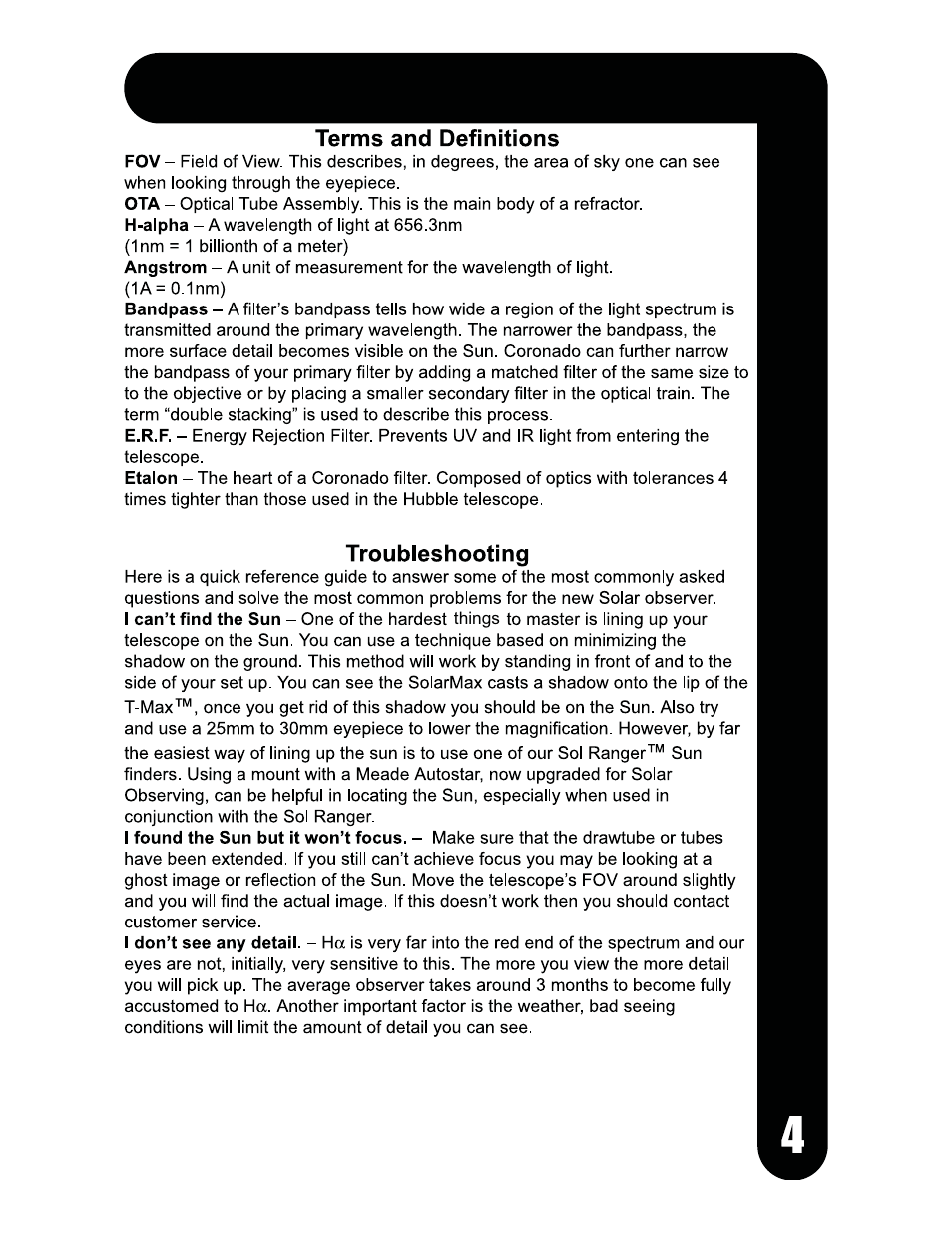 Meade Instruments Coronado SolarMax Series User Manual | Page 7 / 24