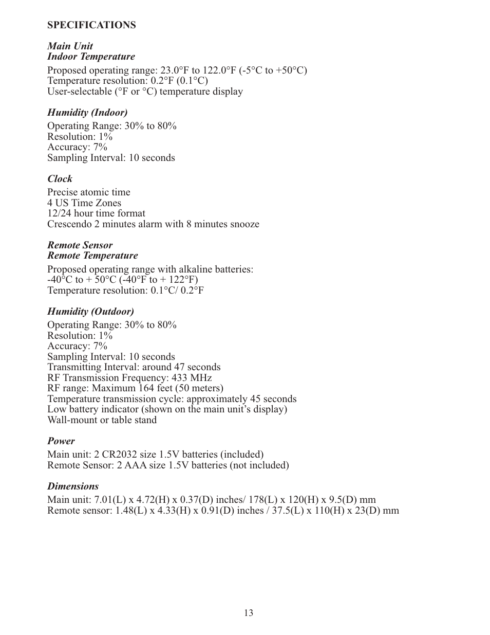 Meade Instruments TE256W User Manual | Page 13 / 15