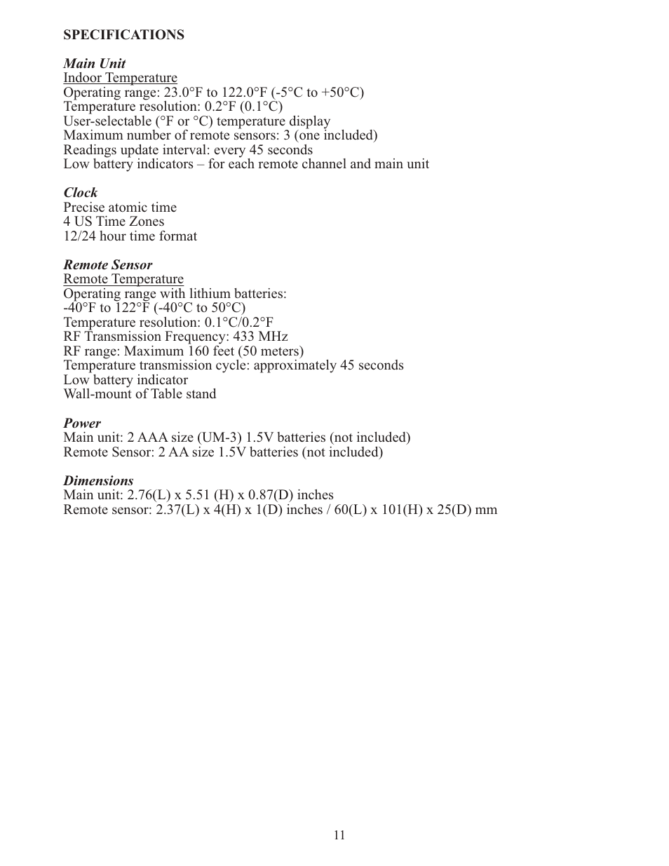 Meade Instruments TE278W User Manual | Page 11 / 14