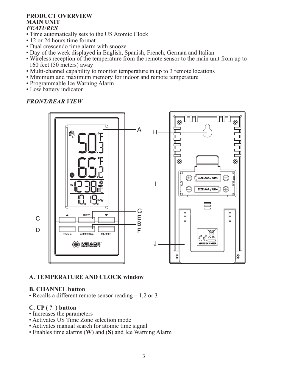 Meade Instruments TE278W User Manual | Page 3 / 14