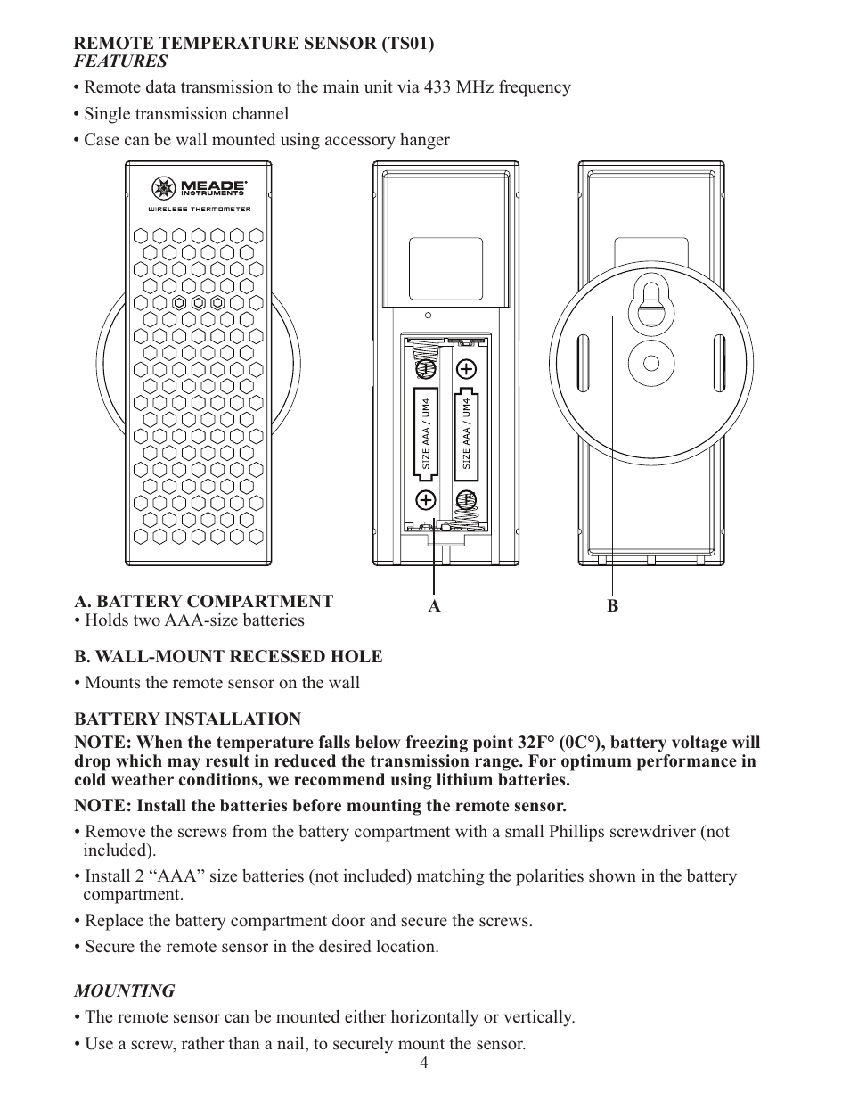 Meade Instruments TE346W User Manual | Page 4 / 16