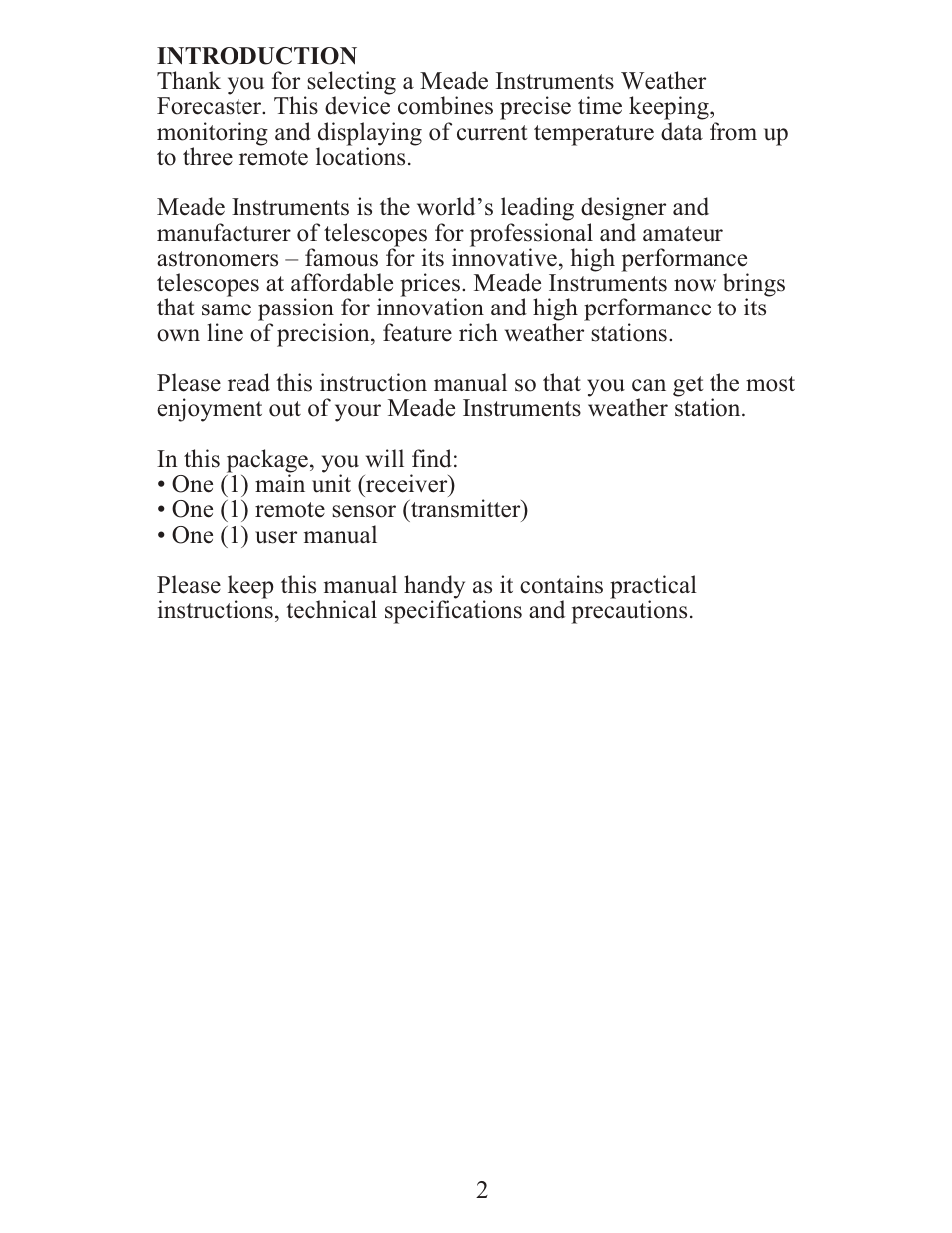 Meade Instruments TE388W User Manual | Page 2 / 21
