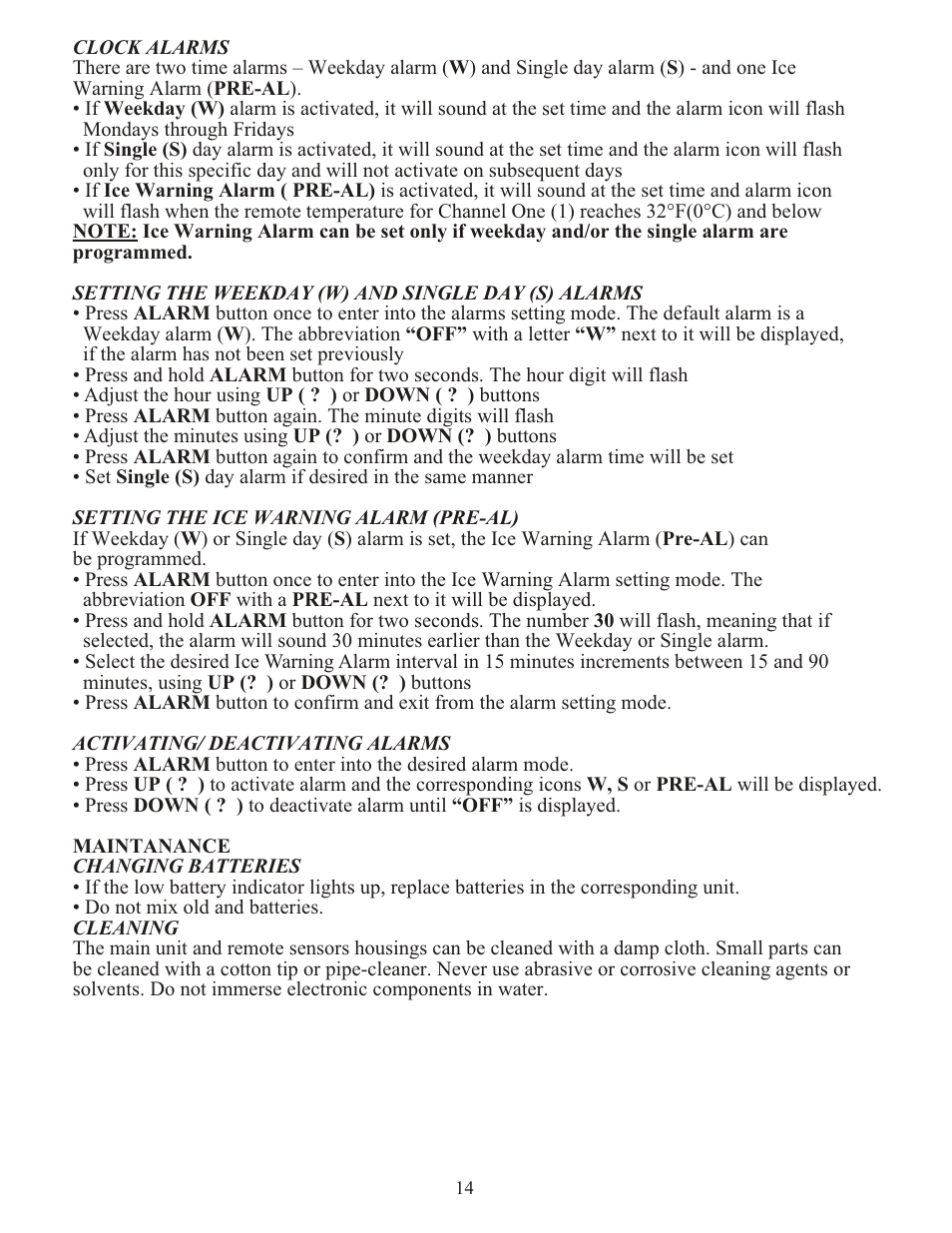 Meade Instruments TE636W User Manual | Page 14 / 19