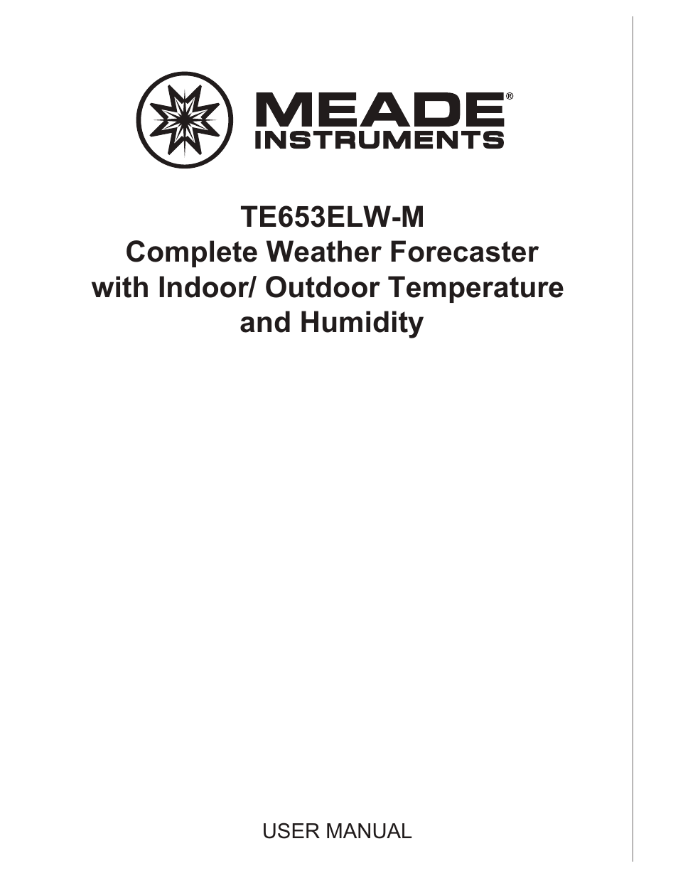 Meade Instruments TE653ELW-M User Manual | 24 pages