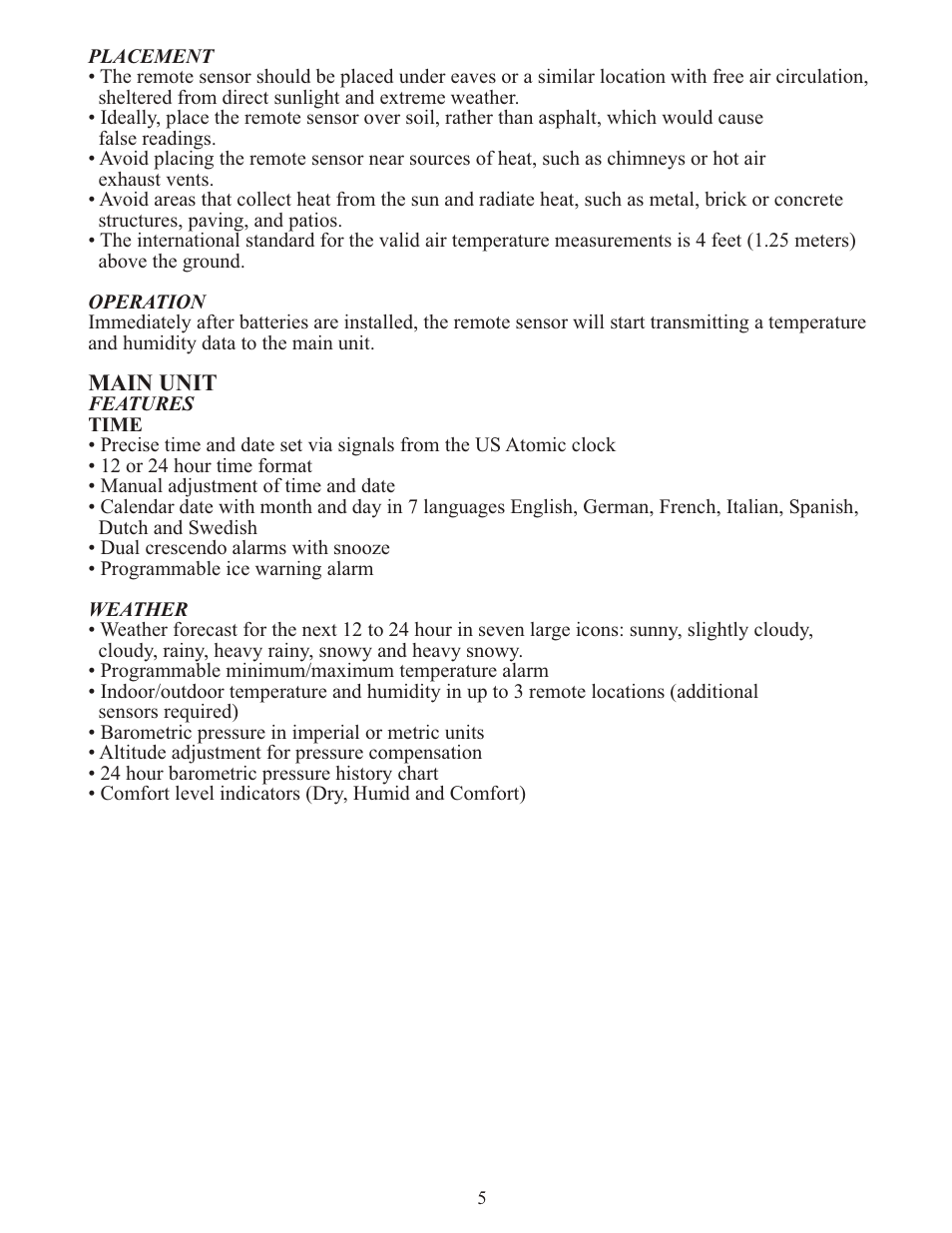 Main unit | Meade Instruments TE653ELW-M User Manual | Page 5 / 24