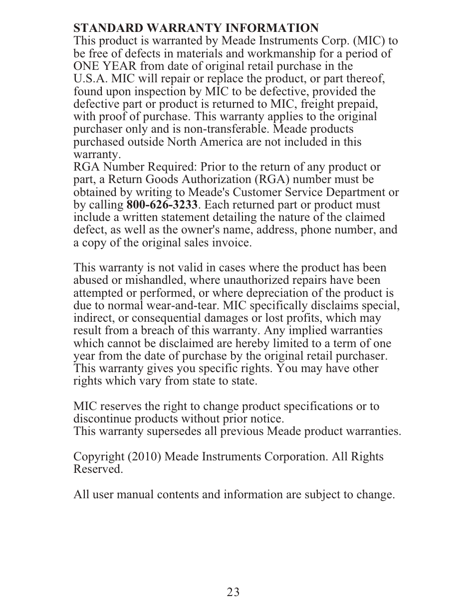 Meade Instruments TE688W User Manual | Page 23 / 24