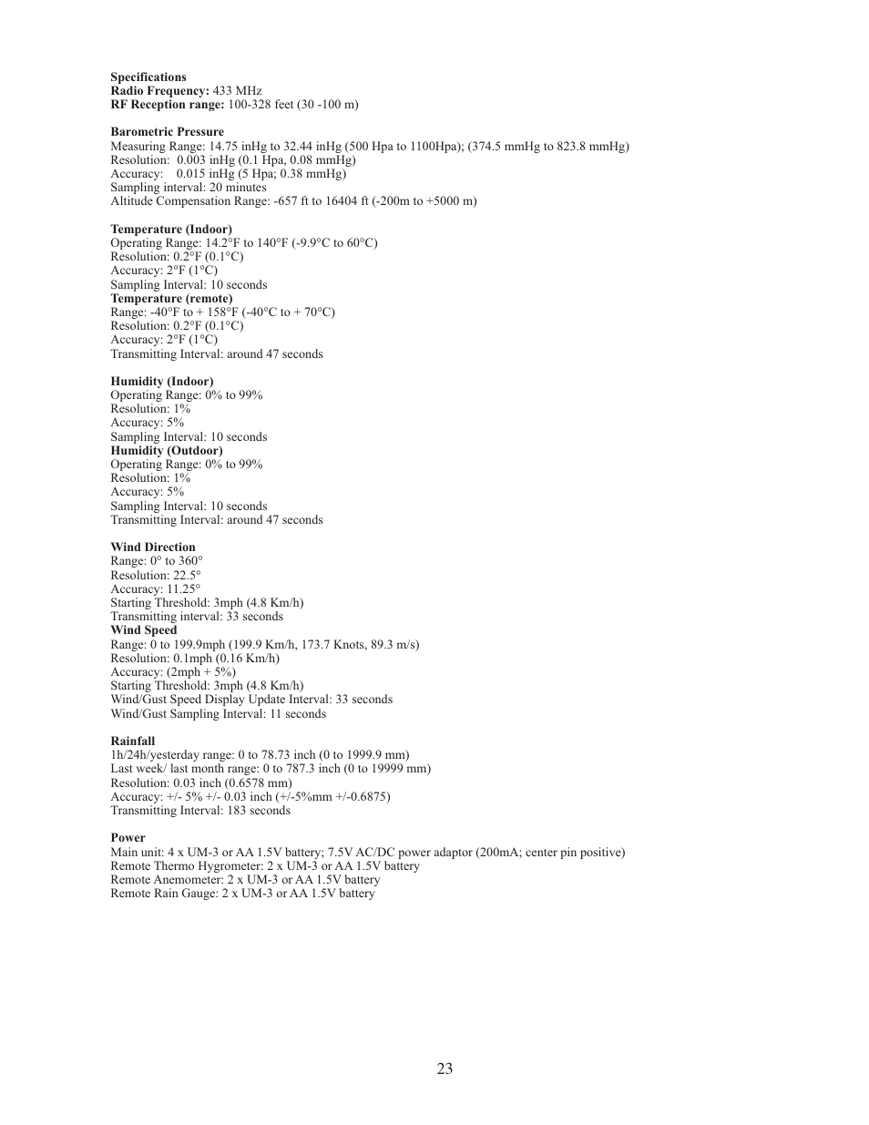 Meade Instruments TE827W User Manual | Page 23 / 26