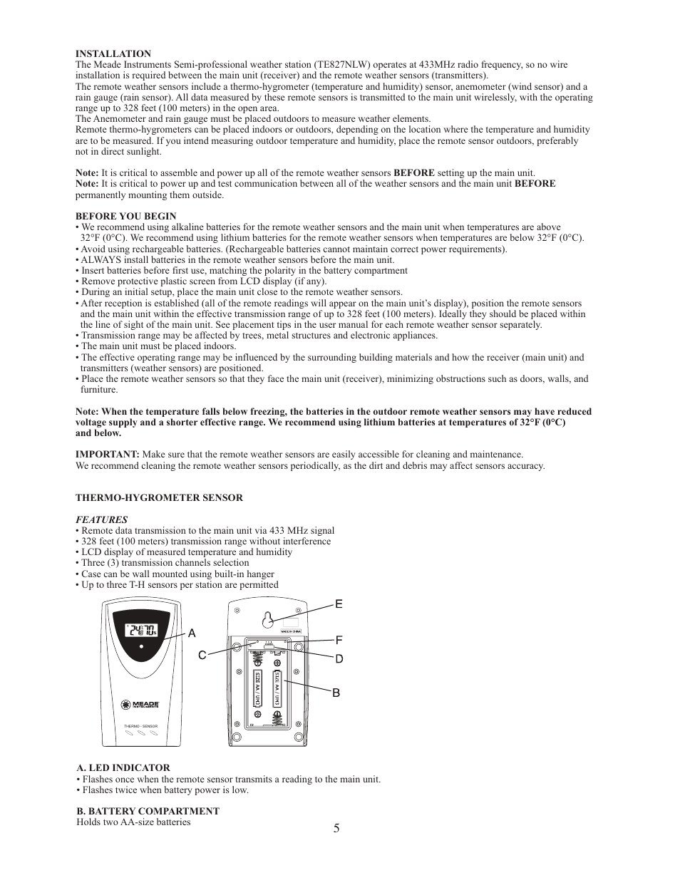 Meade Instruments TE827W User Manual | Page 5 / 26