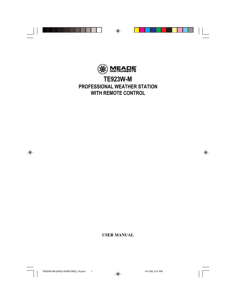 Meade Instruments TE923W-M User Manual | 44 pages