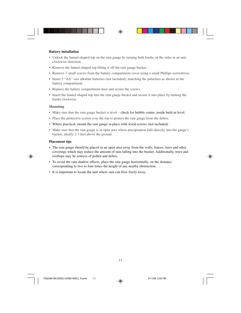 Meade Instruments TE923W-M User Manual | Page 11 / 44