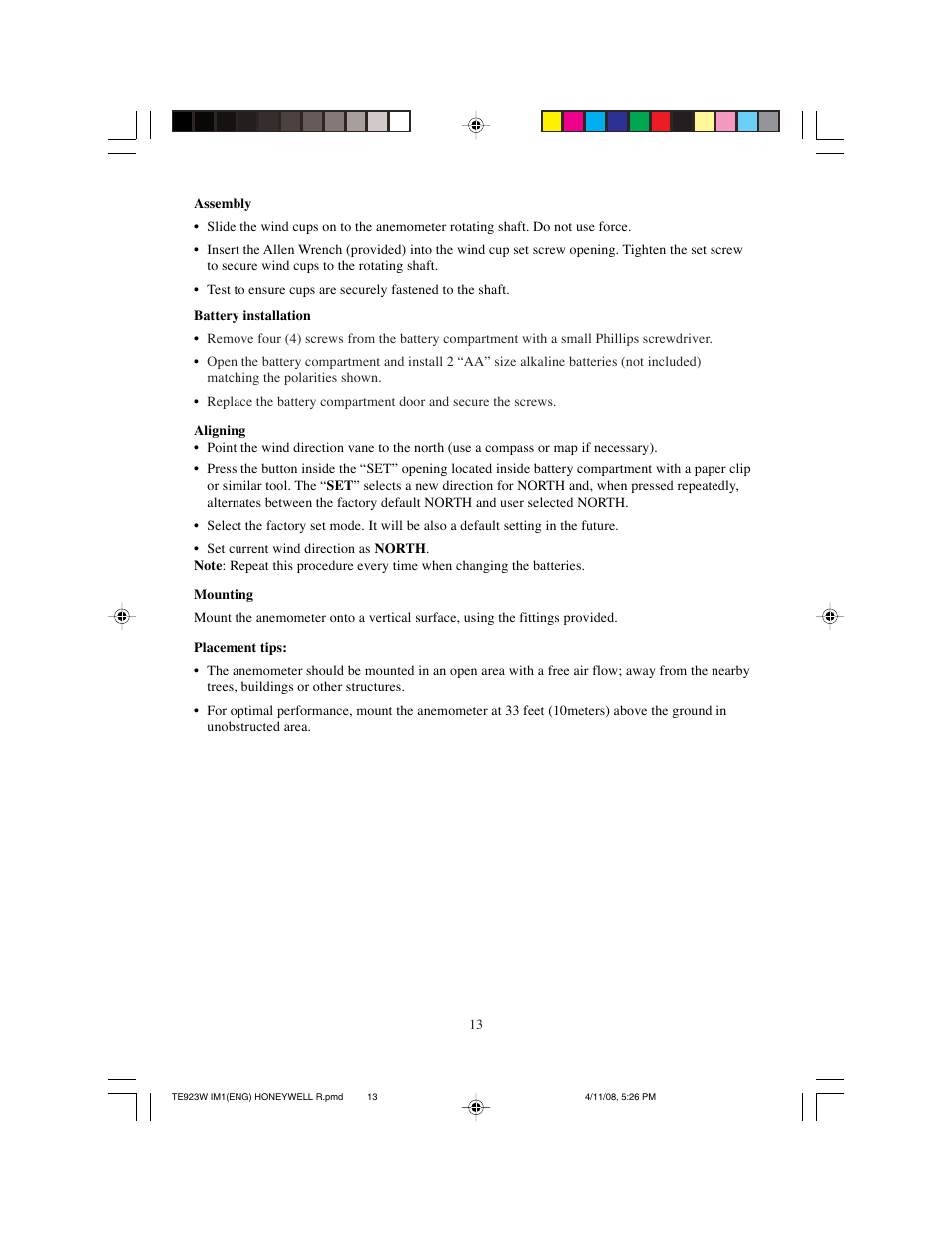 Meade Instruments TE923W-M User Manual | Page 13 / 44