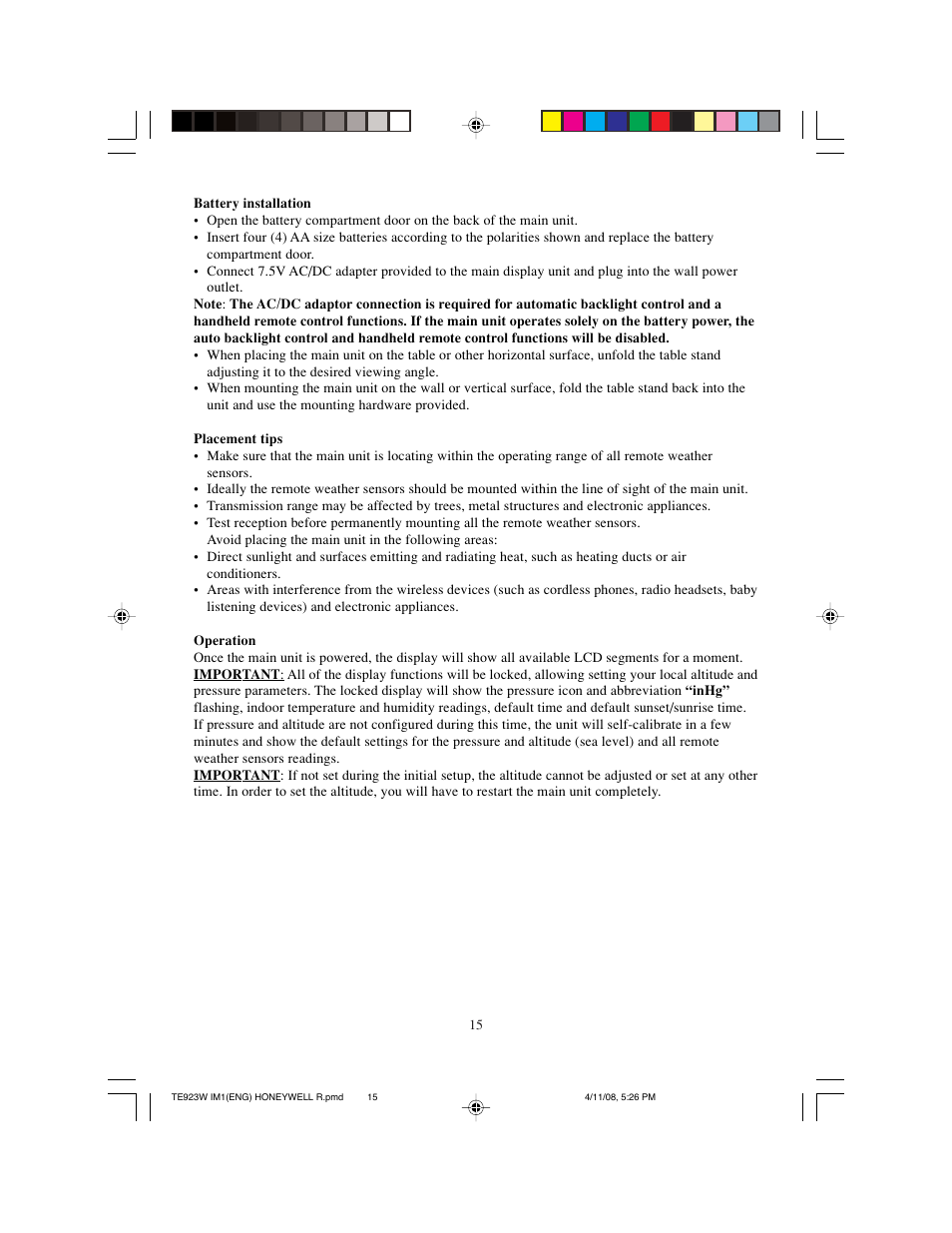 Meade Instruments TE923W-M User Manual | Page 15 / 44