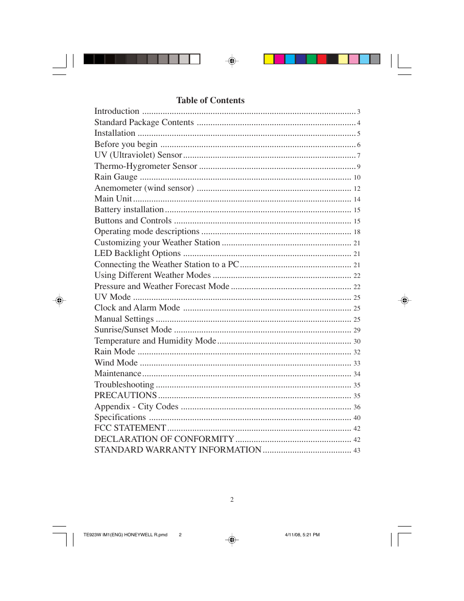 Meade Instruments TE923W-M User Manual | Page 2 / 44