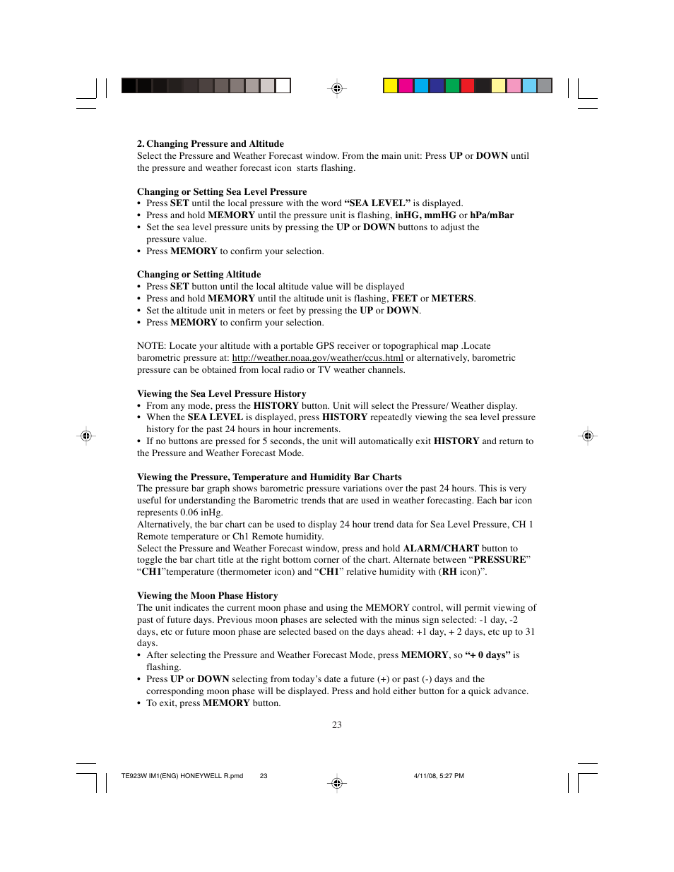 Meade Instruments TE923W-M User Manual | Page 23 / 44