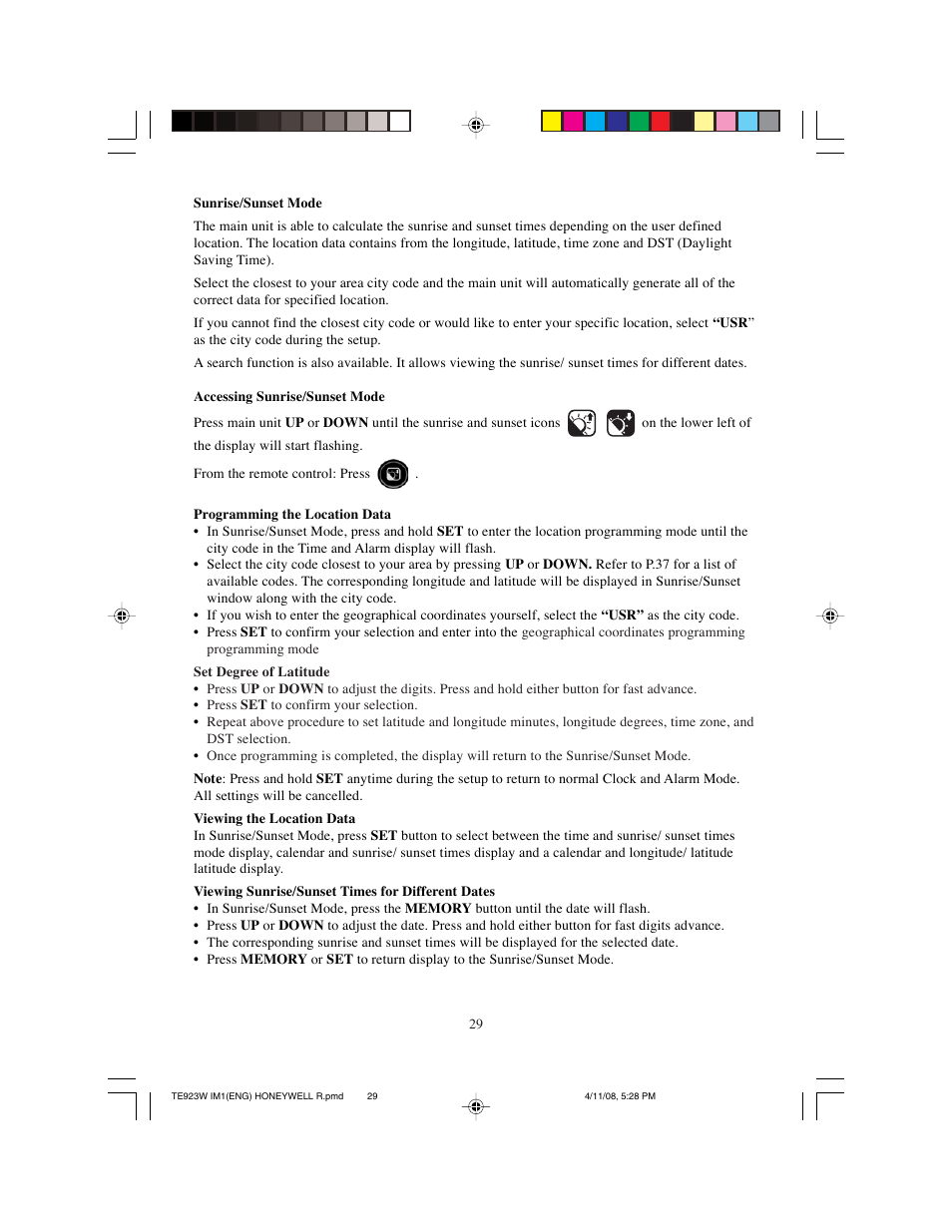Meade Instruments TE923W-M User Manual | Page 29 / 44