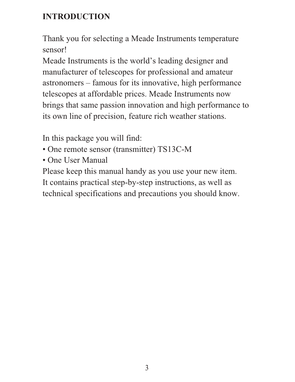 Meade Instruments TS13C-M User Manual | Page 3 / 12
