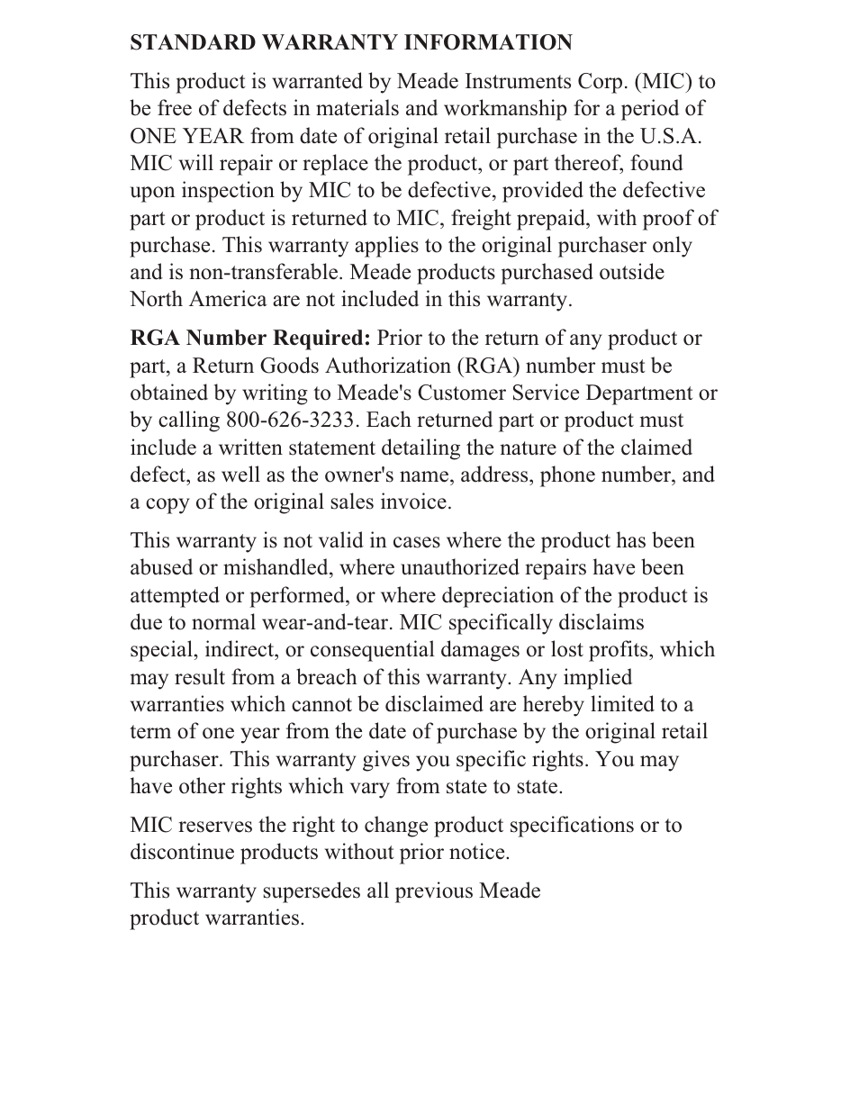 Meade Instruments TE33C-M User Manual | Page 11 / 12