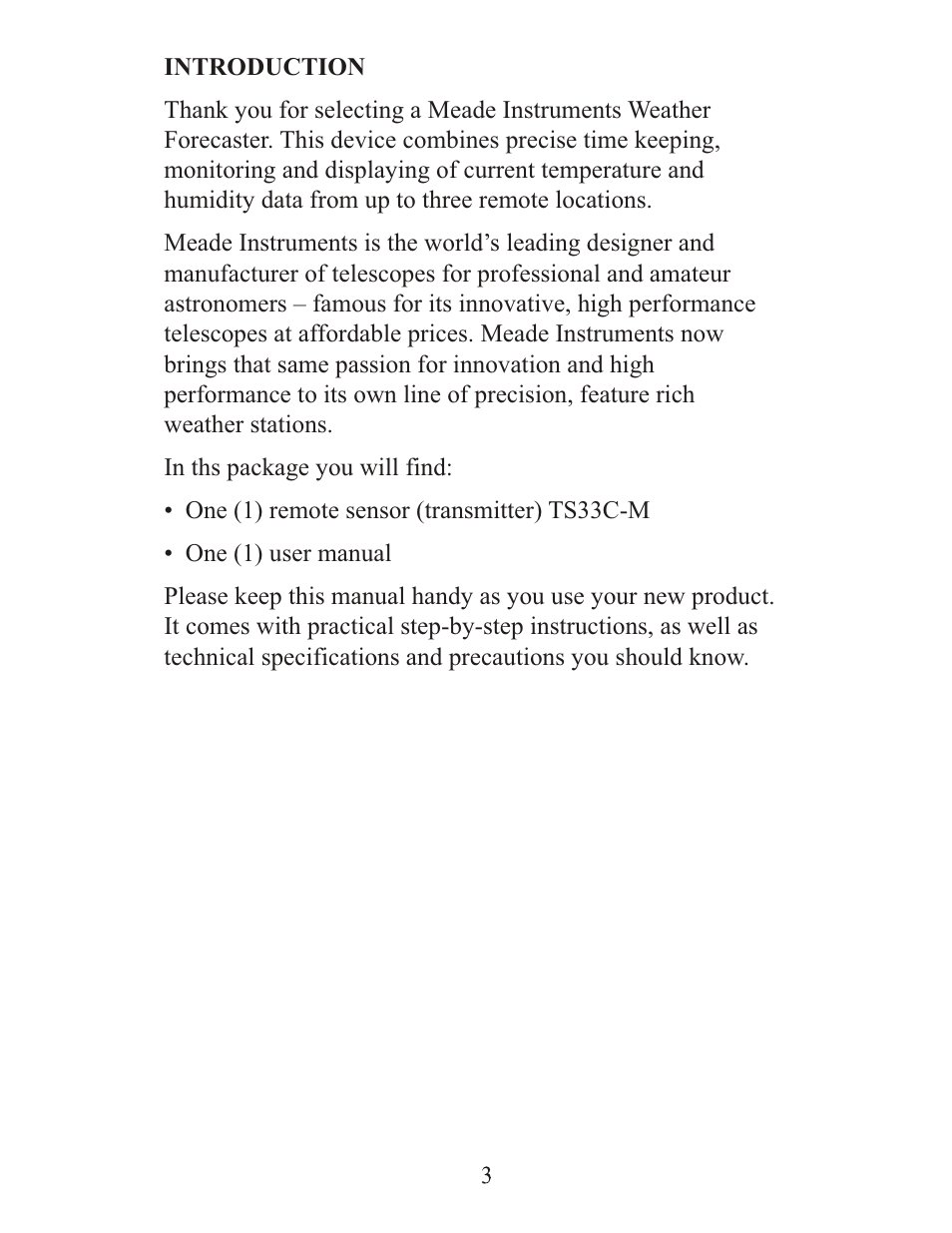 Meade Instruments TE33C-M User Manual | Page 3 / 12