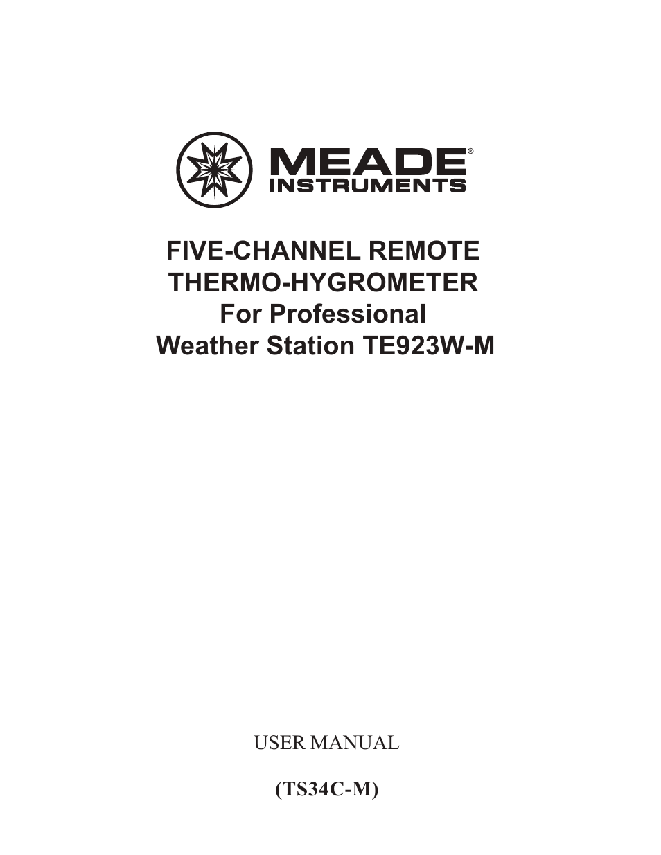 Meade Instruments TS34C-M User Manual | 12 pages