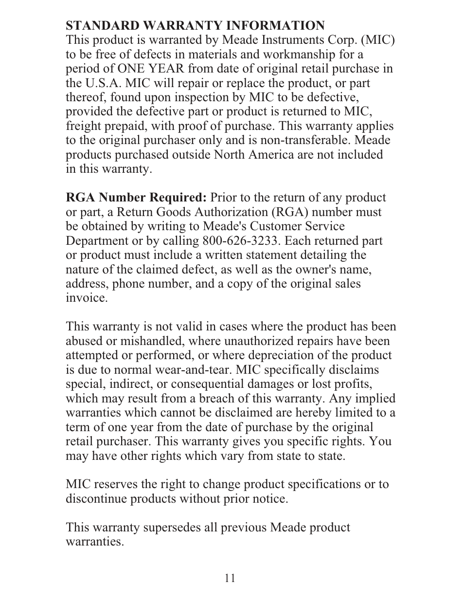 Meade Instruments TS34C-M User Manual | Page 11 / 12