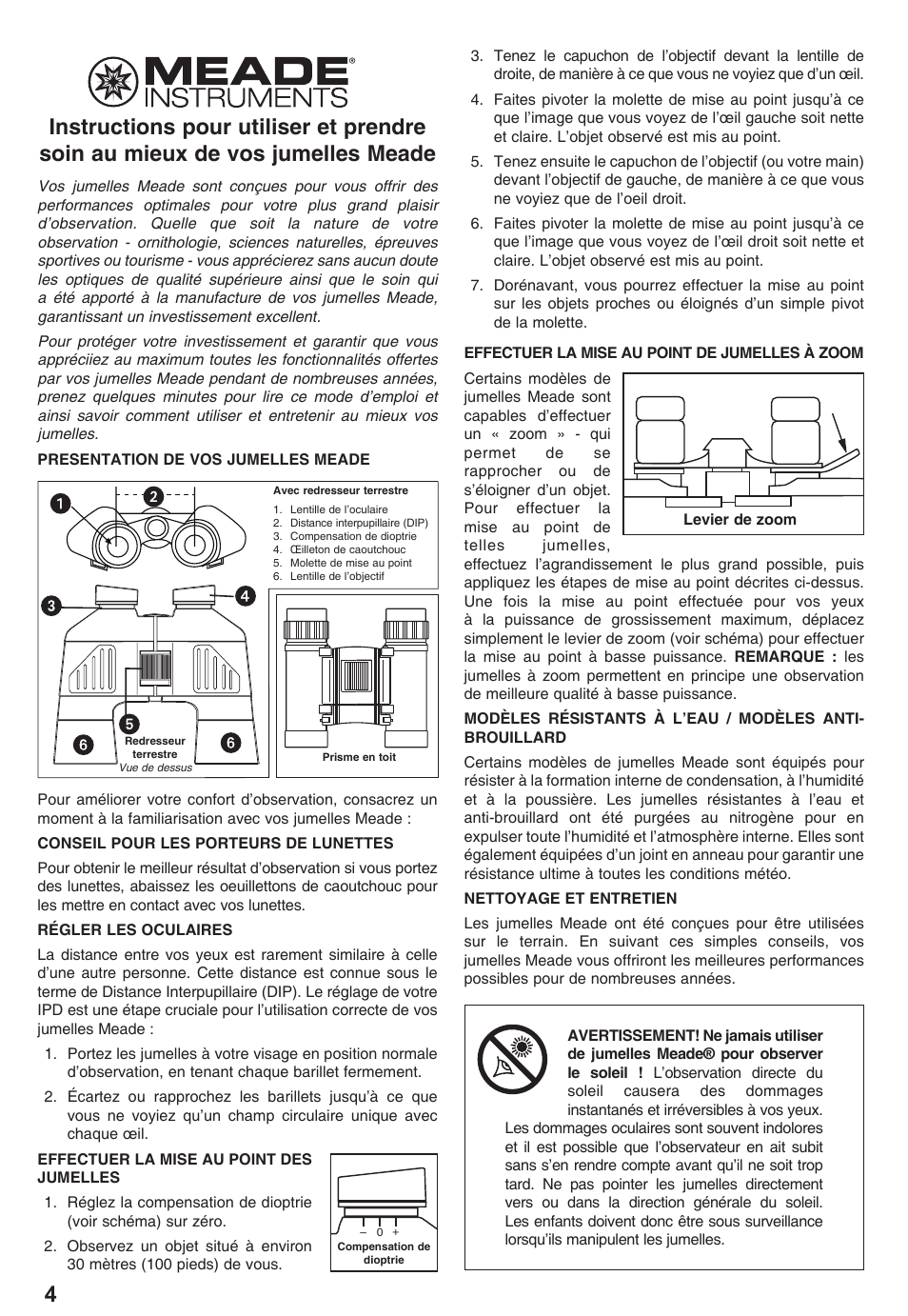 7x50, Meade | Meade Instruments Meade Binocular User Manual | Page 4 / 16