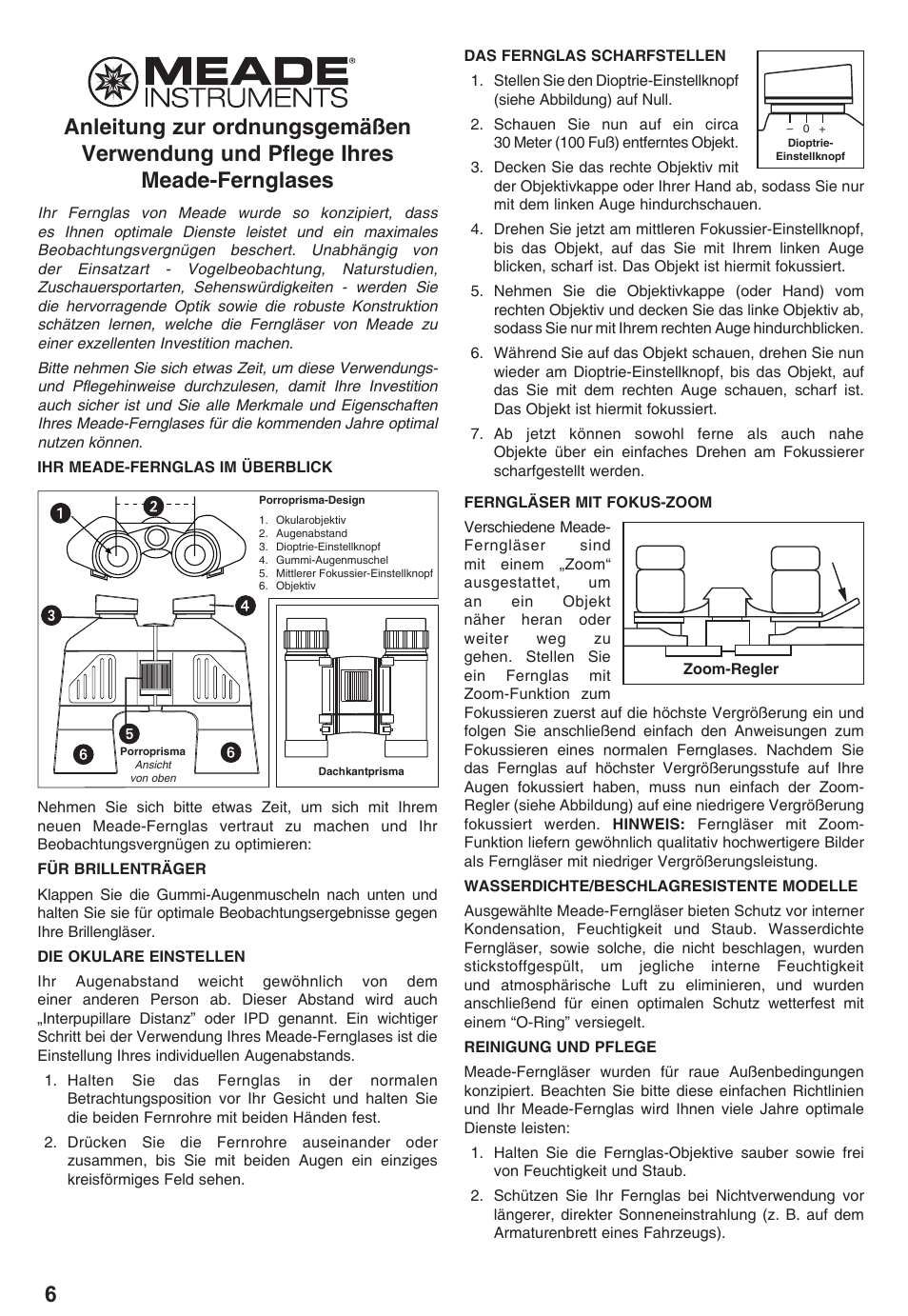 7x50, Meade | Meade Instruments Meade Binocular User Manual | Page 6 / 16