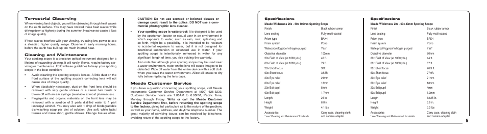 Meade Instruments Wilderness Spotting Scope User Manual | Page 3 / 4
