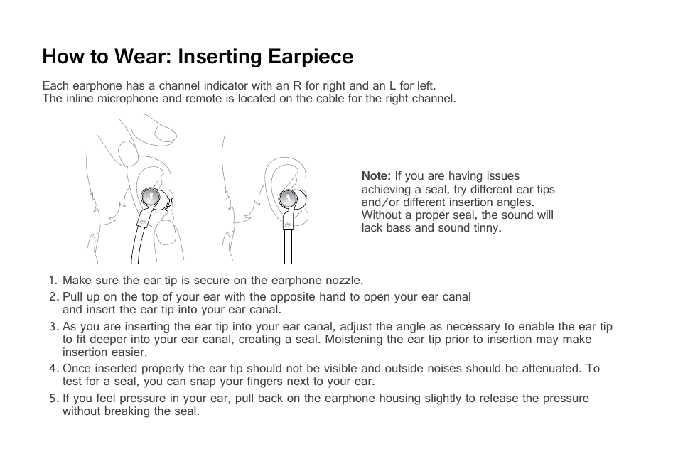 How to wear: inserting earpiece | MEElectronics EDM Universe D1P User Manual | Page 11 / 19