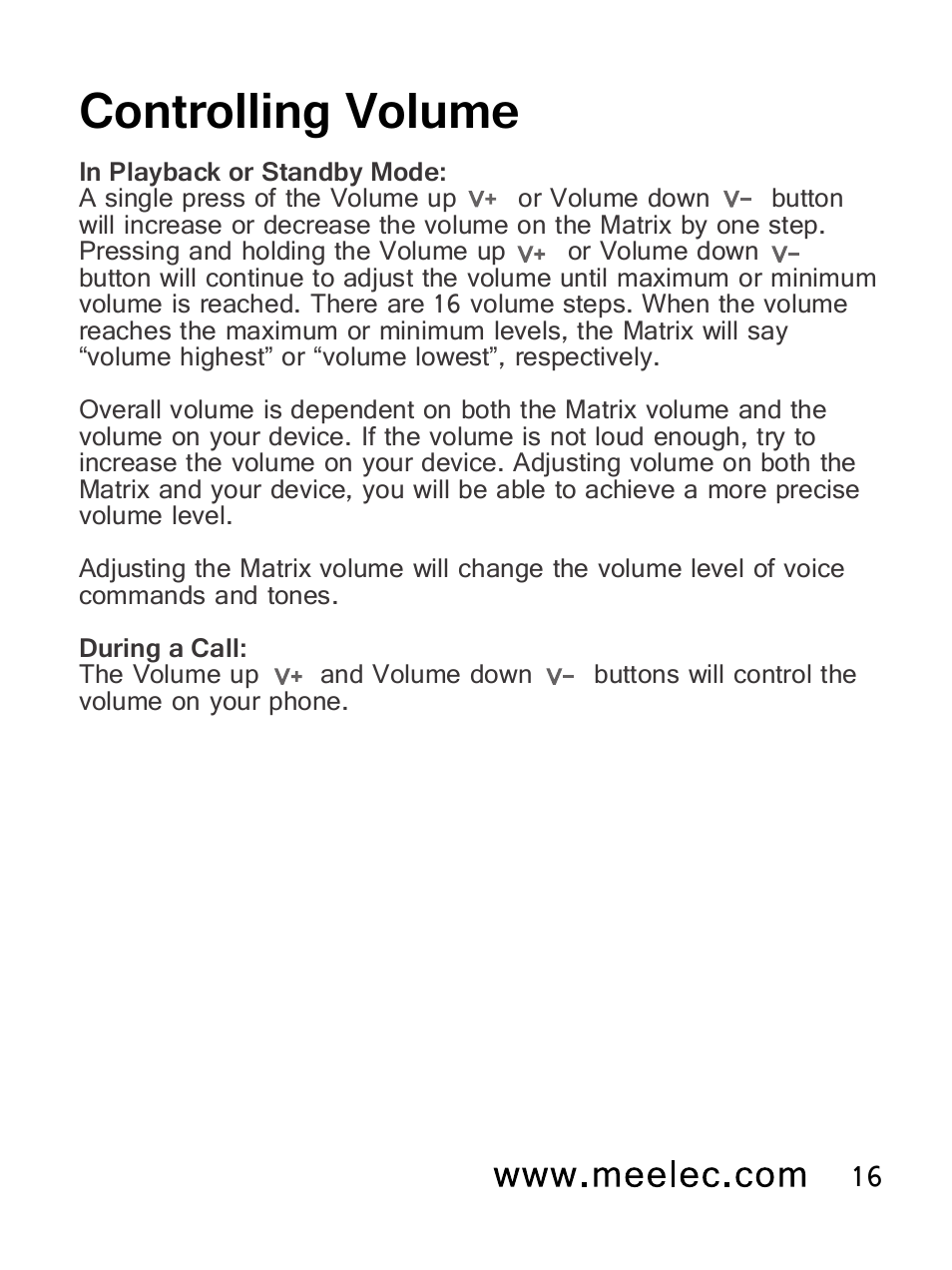 Controlling volume | MEElectronics Air-Fi Matrix AF62 User Manual | Page 19 / 30