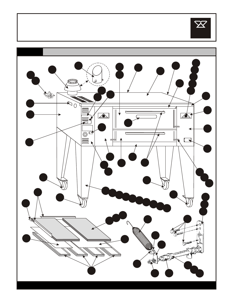 D-125, Exterior / decks / doors, Gas deck oven | Bakers Pride D-125 User Manual | Page 2 / 4
