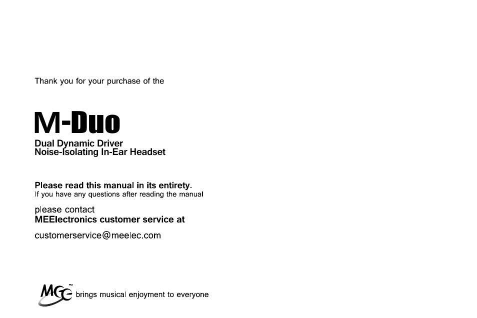 MEElectronics M-Duo Dual Driver User Manual | Page 2 / 18