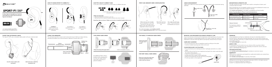 MEElectronics Sport-Fi S6P Sports User Manual | 1 page