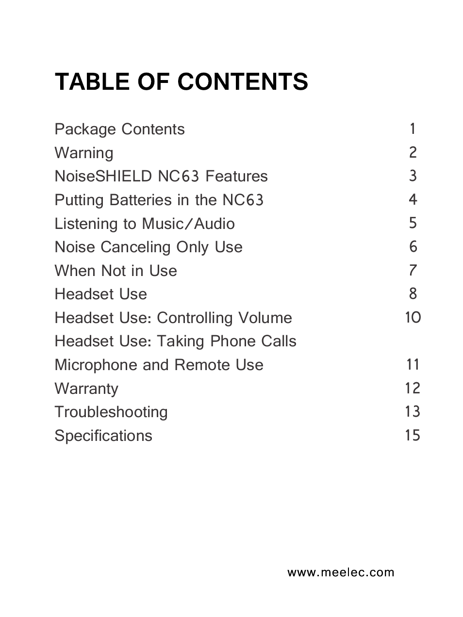 MEElectronics NoiseSHIELD NS63 User Manual | Page 3 / 18