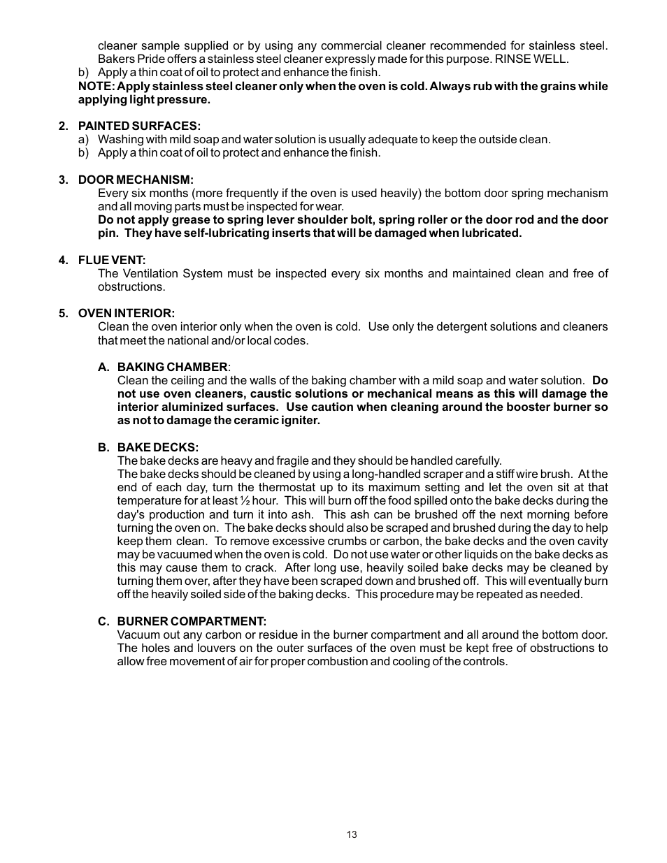Bakers Pride FC-616 User Manual | Page 13 / 16