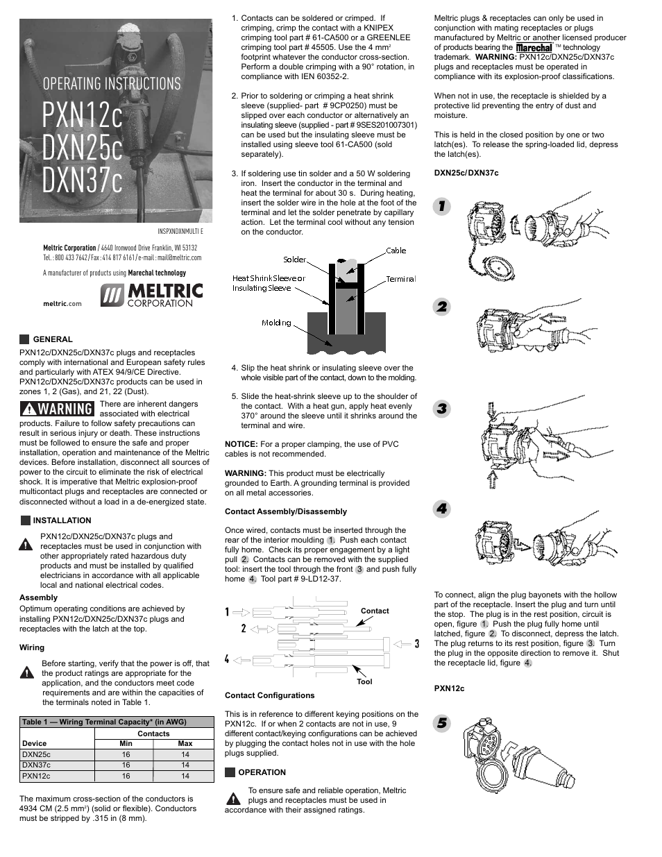 Meltric PXN12c User Manual | 2 pages