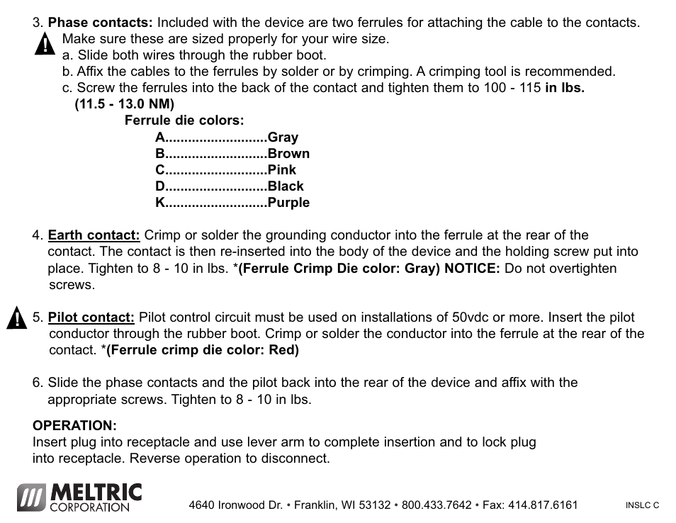 Meltric LC Batteries User Manual | Page 2 / 2