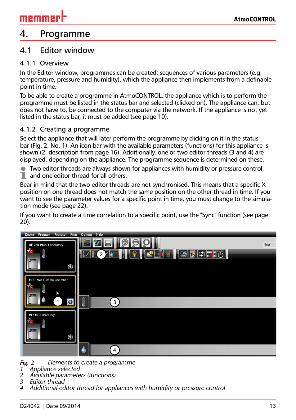 Programme, 1 editor window, 1 overview | 2 creating a programme | Memmert AtmoCONTROL User Manual | Page 13 / 36