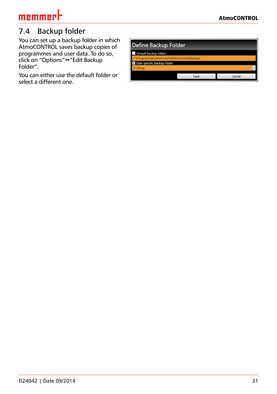 4 backup folder | Memmert AtmoCONTROL User Manual | Page 31 / 36