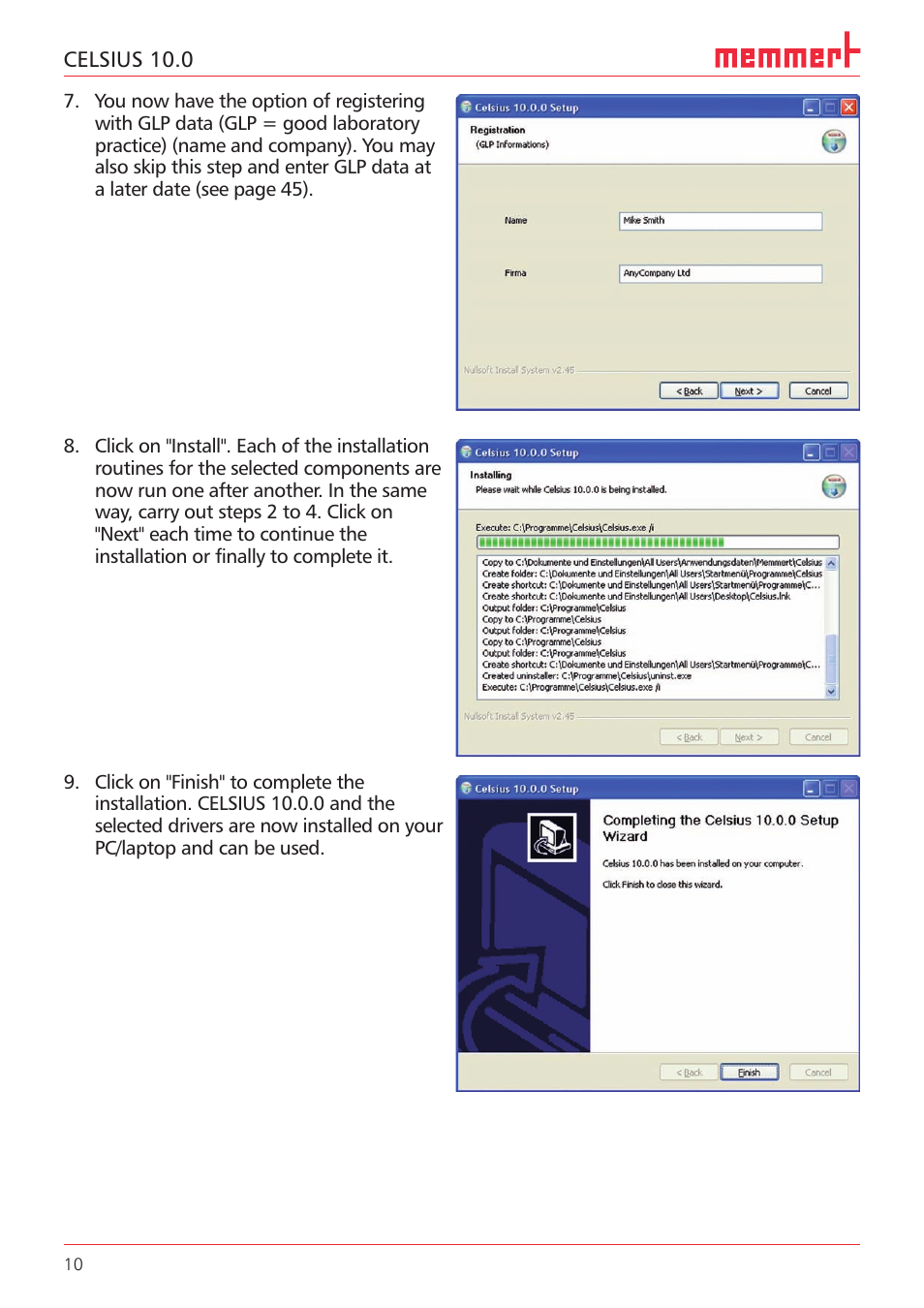 Memmert CELSIUS 10.0 User Manual | Page 10 / 52