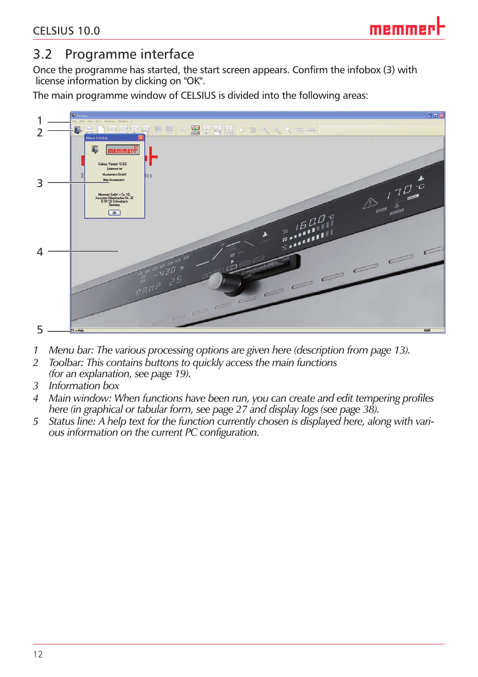 2 programme interface | Memmert CELSIUS 10.0 User Manual | Page 12 / 52