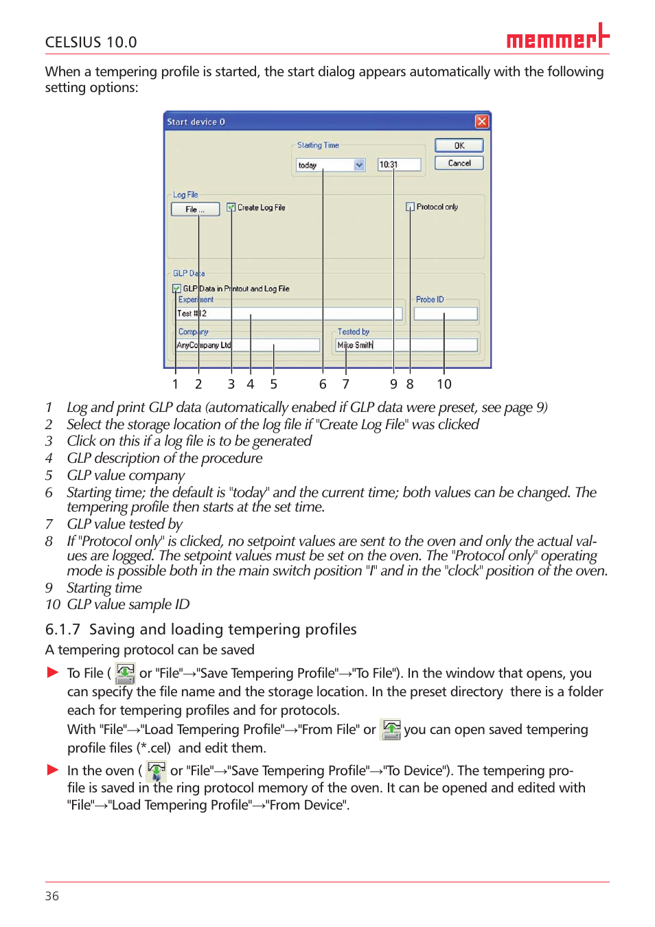Memmert CELSIUS 10.0 User Manual | Page 36 / 52