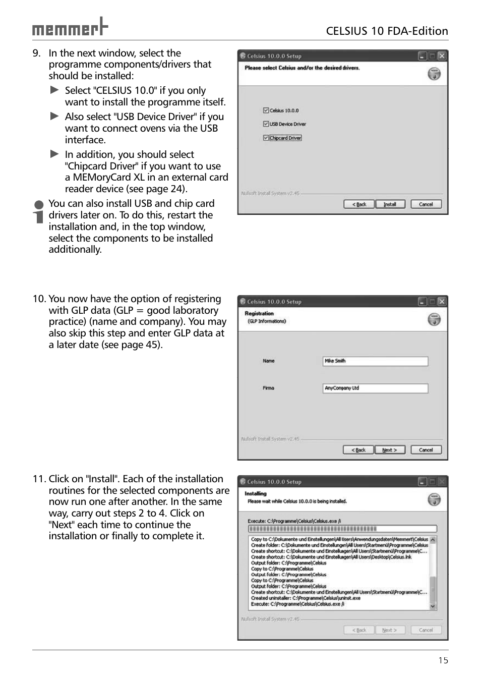 Memmert CELSIUS 10 FDA User Manual | Page 15 / 64