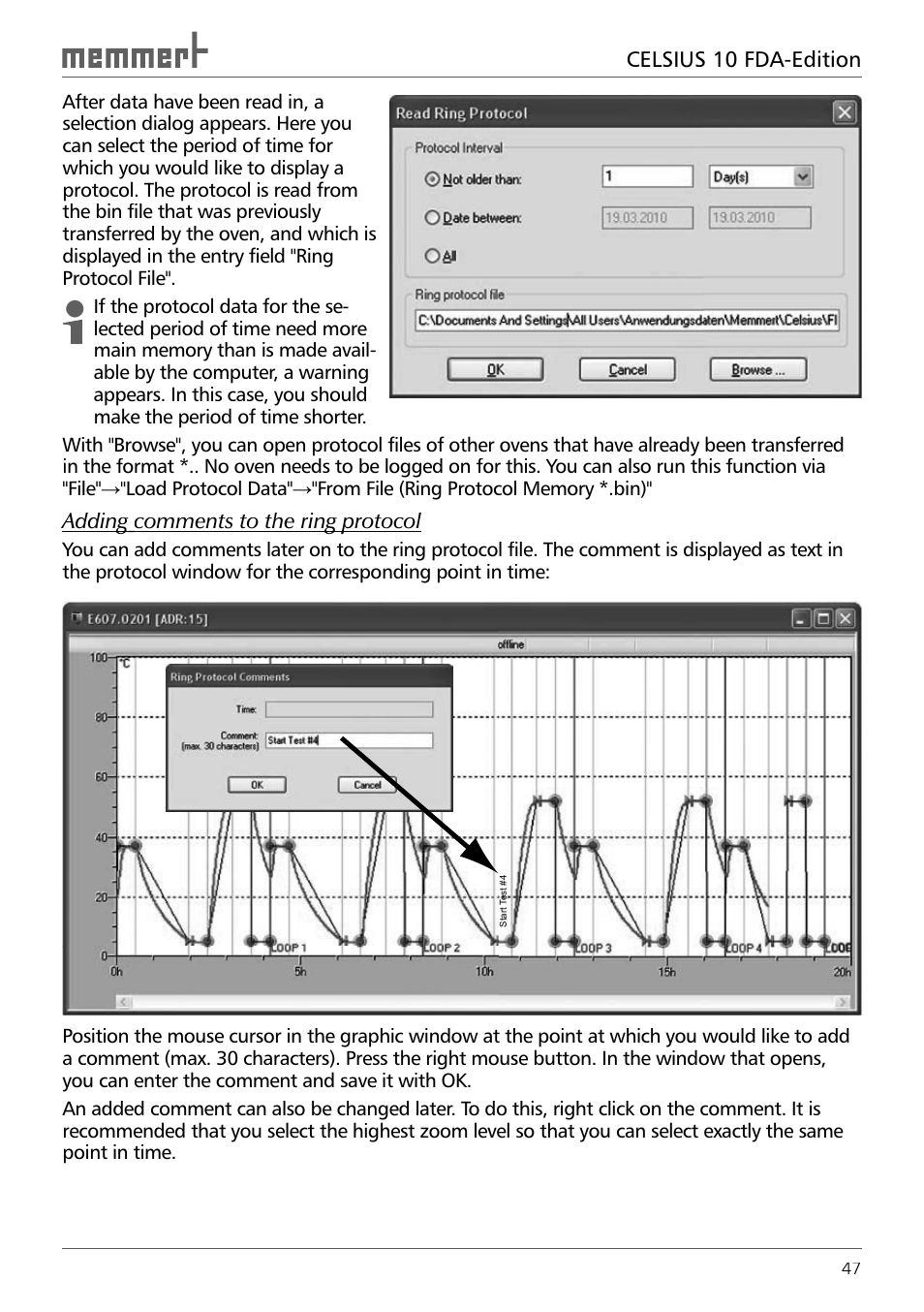 Memmert CELSIUS 10 FDA User Manual | Page 47 / 64