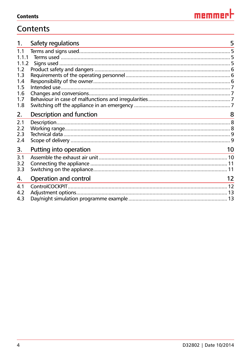 Memmert HPP Life Constant climate chambers User Manual | Page 4 / 16